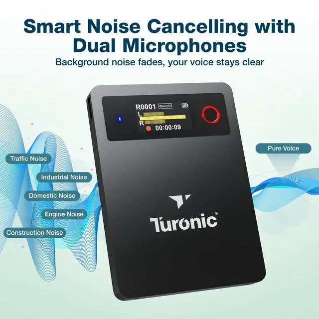 Alt view image 4 of 6 - L813 AI Voice Recorder with AI Technology 128GB, USB-C Charging | Dual Mics, Noise Canceling, Transcription, File Security, Compact Design for Work, Study, and Interviews