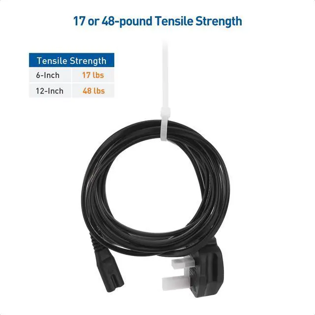 Alt view image 6 of 7 - 200-Pack Indoor and Outdoor 6, 8,12-Inch Self-Locking Nylon Zip Ties Assorted Sizes & 140-Pack Indoor and Outdoor 6, 12-Inch Self-Locking Nylon Zip Ties Assorted Sizes