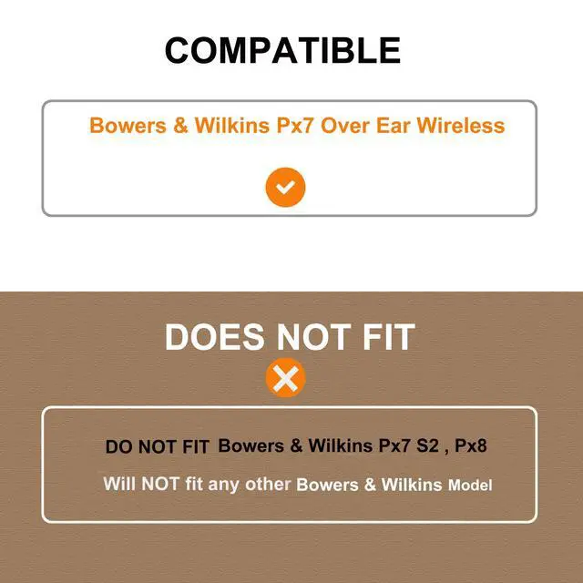 Alt view image 3 of 7 - Px7 Earpads - Replacement Ear Pads Cover Cushions Compatible with Bowers & Wilkins Px7 Over Ear Wireless Bluetooth Headphones,High-Density Noise Cancelling Foam (Black Protein Leather)