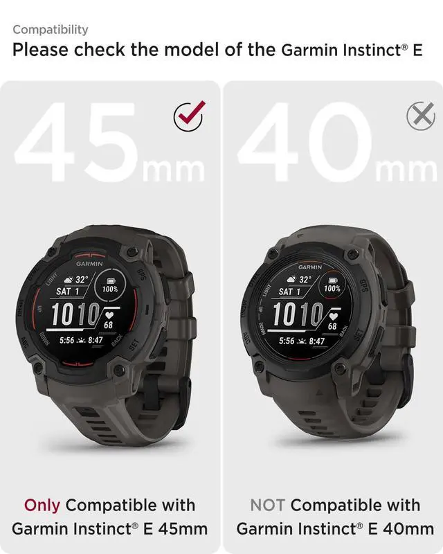 Alt view image 2 of 7 - Silicone Band for Garmin Instinct 3/E 45mm Sport Strap, 22mm/26mm Waterproof Adjustable Watch Bracelet Replacement Wristband for Garmin Instinct 3 SOLAR/AMOLED for Men and Women