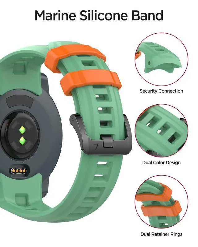 Alt view image 5 of 7 - Silicone Band for Garmin Instinct 3/E 45mm Sport Strap, 22mm/26mm Waterproof Adjustable Watch Bracelet Replacement Wristband for Garmin Instinct 3 SOLAR/AMOLED for Men and Women