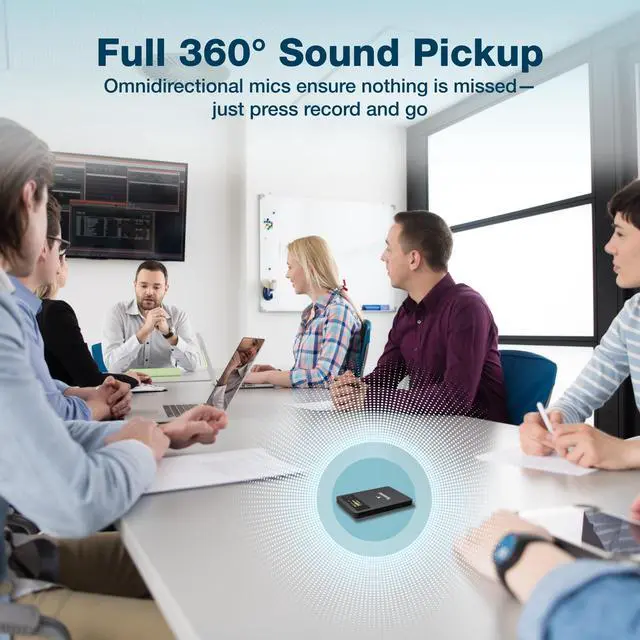 Alt view image 5 of 6 - L813 AI Voice Recorder with AI Technology 128GB, USB-C Charging | Dual Mics, Noise Canceling, Transcription, File Security, Compact Design for Work, Study, and Interviews