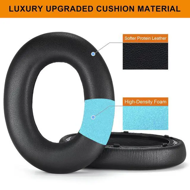 Alt view image 4 of 7 - Px7 Earpads - Replacement Ear Pads Cover Cushions Compatible with Bowers & Wilkins Px7 Over Ear Wireless Bluetooth Headphones,High-Density Noise Cancelling Foam (Black Protein Leather)