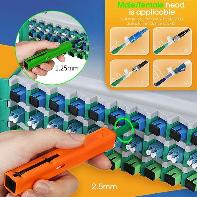 Alt view image 3 of 6 - Optical Fiber Cleaning Tools with Cleaning Cassette for FC SC ST LC MU Connectors, 1.25mm/2.5mm Fiber Cleaner Pens, Cleaning Swabs Wipes (MK-201)