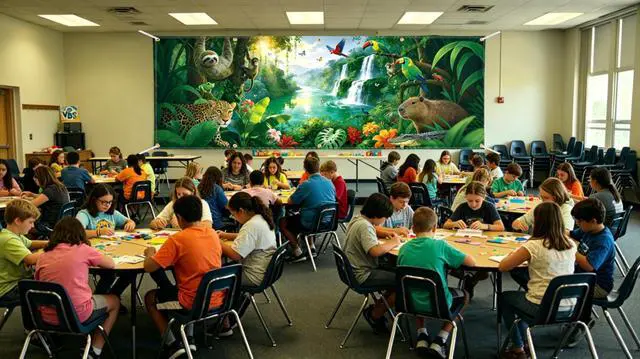 Alt view image 5 of 6 - 18×6ft Rainforest Animal Backdrop, Tropical Jungle Waterfall Party Decor | Premium Polyester Fabric,Foldable,Excellent Shooting Effect as a Rainforest Animal Backdrop,Great for Jungle Theme Photoshoot