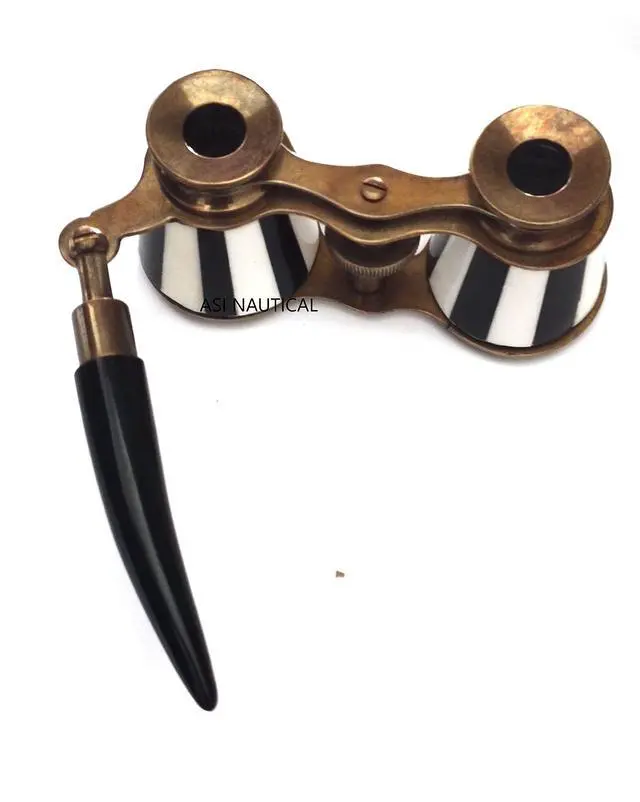 Alt view image 4 of 6 - 2.5 Inch Opera Glasses - Binoculars for Adults & Kids, Mother of Pearl Solid Brass, Pocket Size, Bird Watching, Hunting