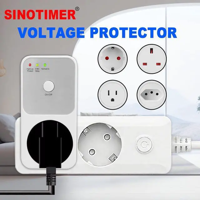 Alt view image 2 of 6 - Refrigerator Voltage Protector, 120VAC 15A Single Outlet Surge Socket Protector for Refrigerator, TV, PC, Home Appliance with Delay Circuit (Max, 1800W)