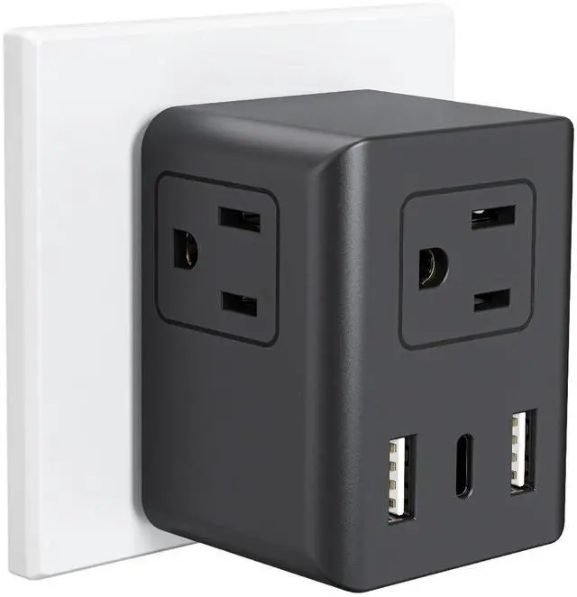 Main image of US to UK Ireland Travel Plug Adapter, Type G Power Adapter with 3 AC Outlets & 3 USB Ports (PD20W USB-C), 3250W/13A for USA to Dubai Singapore UAE UK Hong Kong, Black