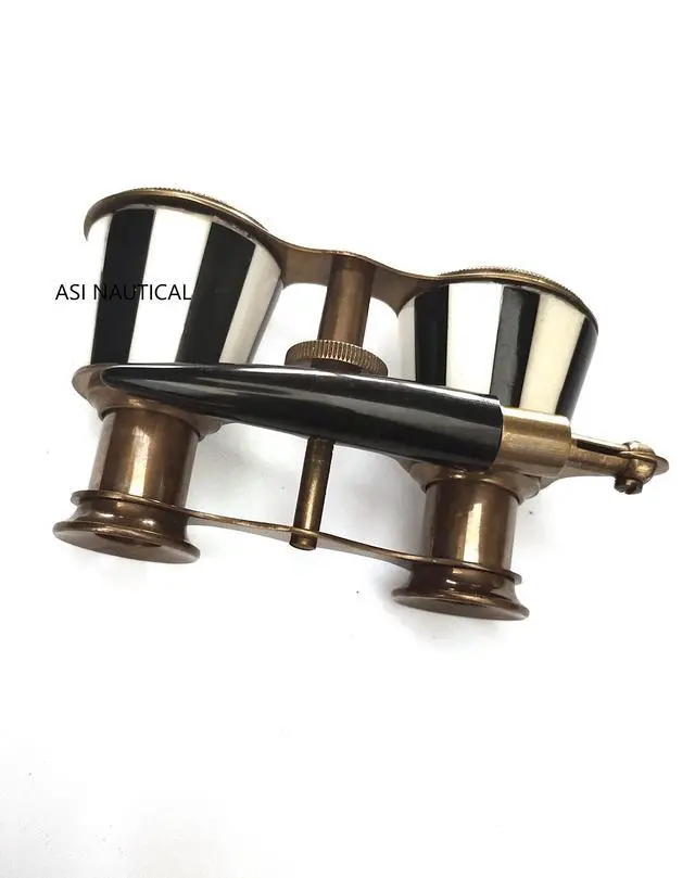 Alt view image 3 of 6 - 2.5 Inch Opera Glasses - Binoculars for Adults & Kids, Mother of Pearl Solid Brass, Pocket Size, Bird Watching, Hunting
