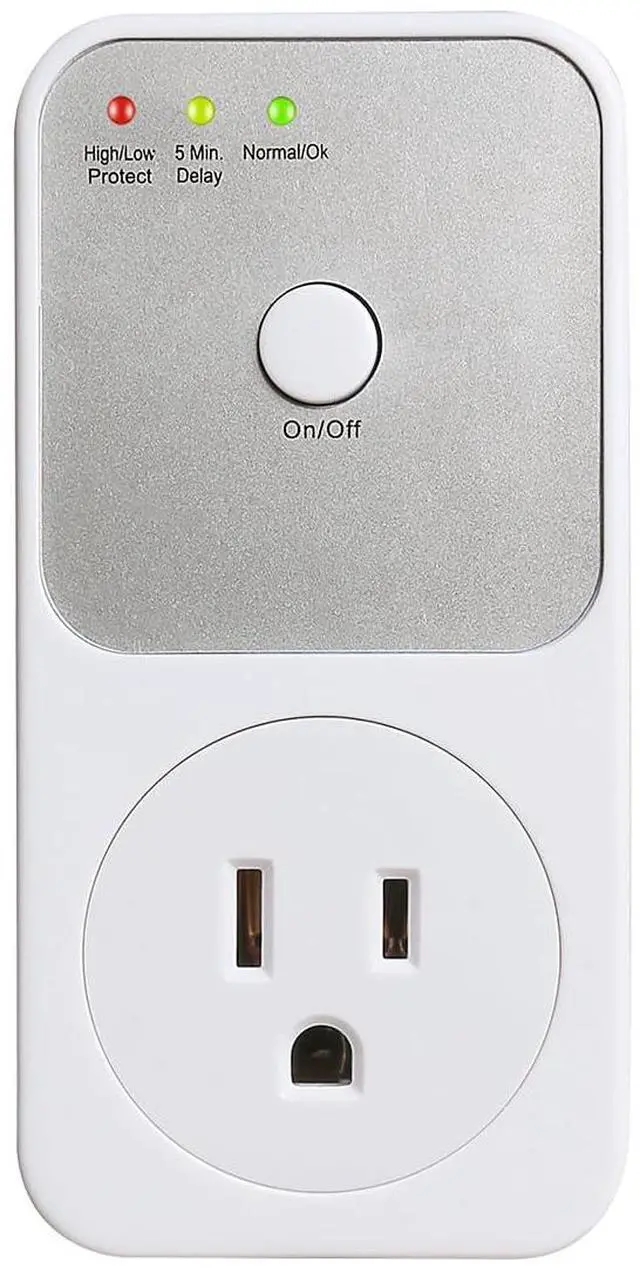 Main image of Refrigerator Voltage Protector, 120VAC 15A Single Outlet Surge Socket Protector for Refrigerator, TV, PC, Home Appliance with Delay Circuit (Max, 1800W)