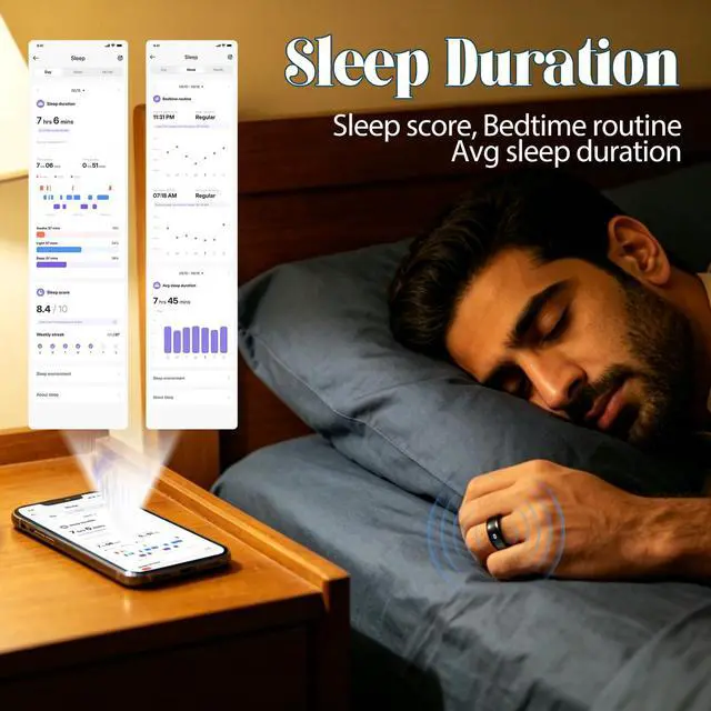 Alt view image 6 of 6 - Muslim Islamic Zikr Tasbih Smart Ring IP68 Waterproof Fitness Tracker Tasbih Counter Tasbeeh Counter Prayer Reminder Fajr Tracker Sleep Monitor Multi-Sport Magnetic Type C Gift