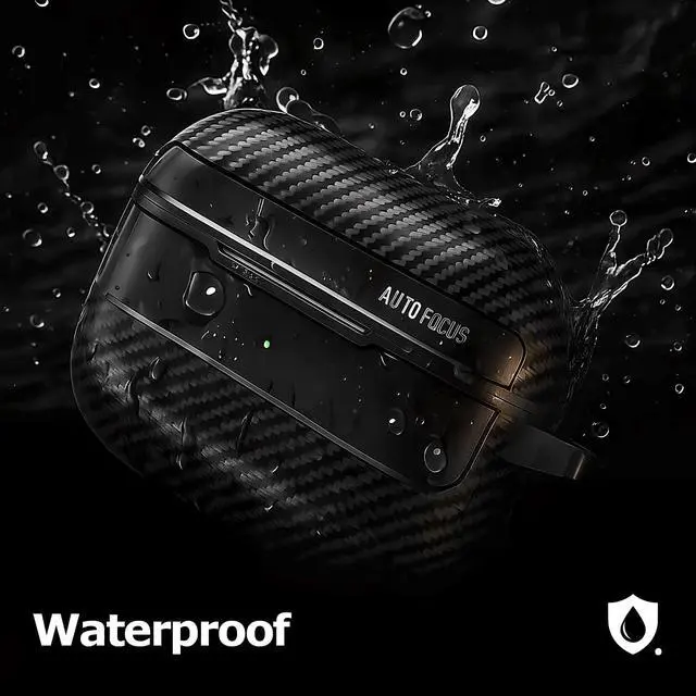 Alt view image 5 of 7 - Carbon Fiber Texture Design Protective Cover for AirPods Pro 3 Case, Shockproof Hard Shell for AirPod Pro 3 Case, Stylish and Durable Cover for Men/Wome (USB-C Cable)