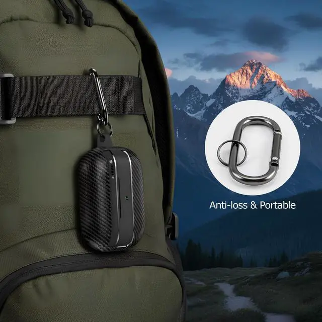 Alt view image 6 of 7 - Carbon Fiber Texture Design Protective Cover for AirPods Pro 3 Case, Shockproof Hard Shell for AirPod Pro 3 Case, Stylish and Durable Cover for Men/Wome (USB-C Cable)