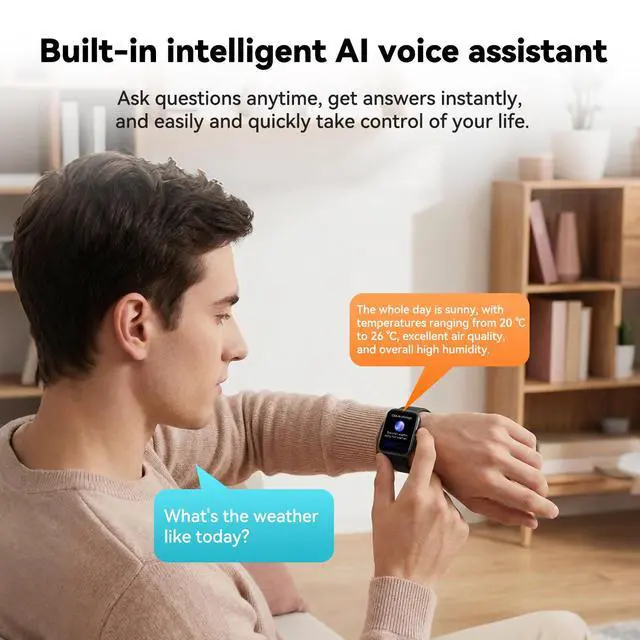 Alt view image 2 of 7 - AI Chat Assistant,Smart Watch for Men Women,Translator Watch,Fitness Tracker with Heart Rate & Sleep Monitor,Answer/Make Call, 1.95" Touchsreen,100+Sport Modes,Smartwatch for iPhone/Samsung/Android