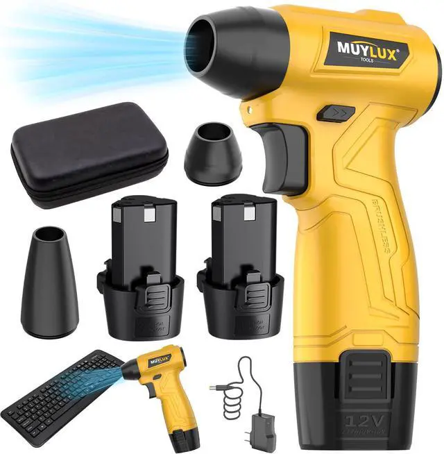 Main image of Led Air Duster, Mini Compressed Air Duster, 135000RPM Power Electric Air Duster Hand Held, Breeze Electric Blowers with Led, Cordless Dust Blower for Computer, Keyboard, House, 2 Batteries