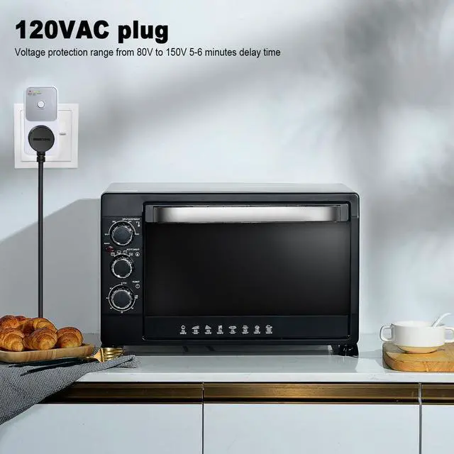 Alt view image 5 of 6 - Refrigerator Voltage Protector, 120VAC 15A Single Outlet Surge Socket Protector for Refrigerator, TV, PC, Home Appliance with Delay Circuit (Max, 1800W)