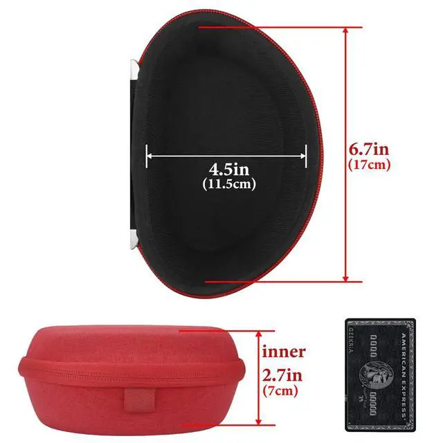 Alt view image 4 of 7 - Shield Headphones Case Compatible with Beats Solo HD/4/3/2/ Pro Wireless Case, Replacement Hard Shell Travel Carrying Bag with Cable Storage (Red)