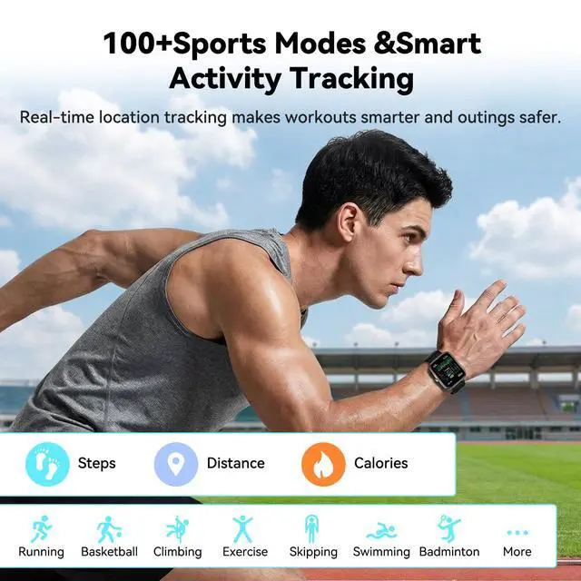Alt view image 5 of 7 - AI Chat Assistant,Smart Watch for Men Women,Translator Watch,Fitness Tracker with Heart Rate & Sleep Monitor,Answer/Make Call, 1.95" Touchsreen,100+Sport Modes,Smartwatch for iPhone/Samsung/Android