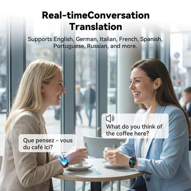 Alt view image 3 of 7 - AI Chat Assistant,Smart Watch for Men Women,Translator Watch,Fitness Tracker with Heart Rate & Sleep Monitor,Answer/Make Call, 1.95" Touchsreen,100+Sport Modes,Smartwatch for iPhone/Samsung/Android