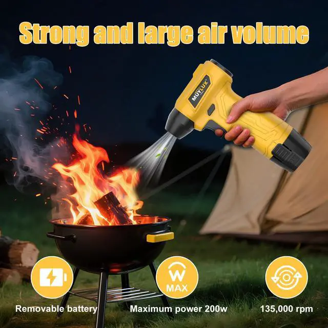 Alt view image 5 of 6 - Led Air Duster, Mini Compressed Air Duster, 135000RPM Power Electric Air Duster Hand Held, Breeze Electric Blowers with Led, Cordless Dust Blower for Computer, Keyboard, House, 2 Batteries