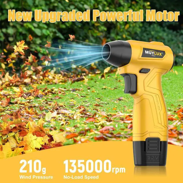 Alt view image 6 of 6 - Led Air Duster, Mini Compressed Air Duster, 135000RPM Power Electric Air Duster Hand Held, Breeze Electric Blowers with Led, Cordless Dust Blower for Computer, Keyboard, House, 2 Batteries