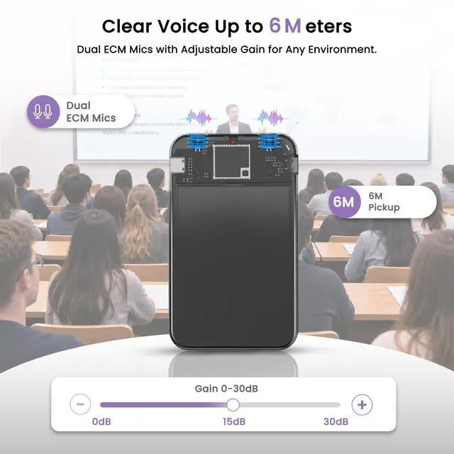 Alt view image 3 of 7 - Note AI Voice Recorder Transcribe & Summarize for Classroom Records | 1200 AI Minutes/Month, No Subscription, 40H Recording, Dual ECM Mics, Notion Sync for Meetings Lectures Interviews