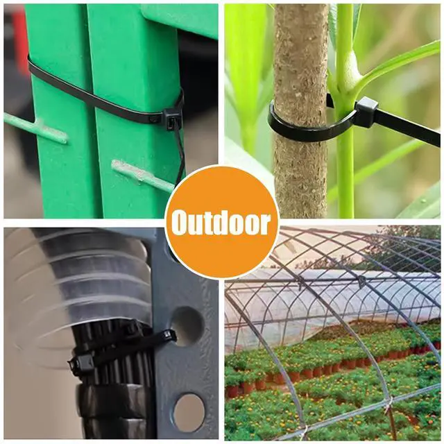Alt view image 6 of 7 - 12''+14''+16''+18'' Zip Ties Assorted Sizes, 400 Pack 50 LBS Black Cable Ties - Heavy Duty Nylon Wire Ties, Self-Locking, UV Resistant for Indoor/Outdoor Use