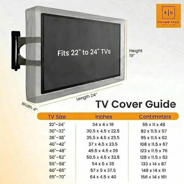 Alt view image 5 of 6 - Outdoor TV Cover Brown Universal Weatherproof Protector for 22-24 Inch TV - Fits Most Mounts & Brackets