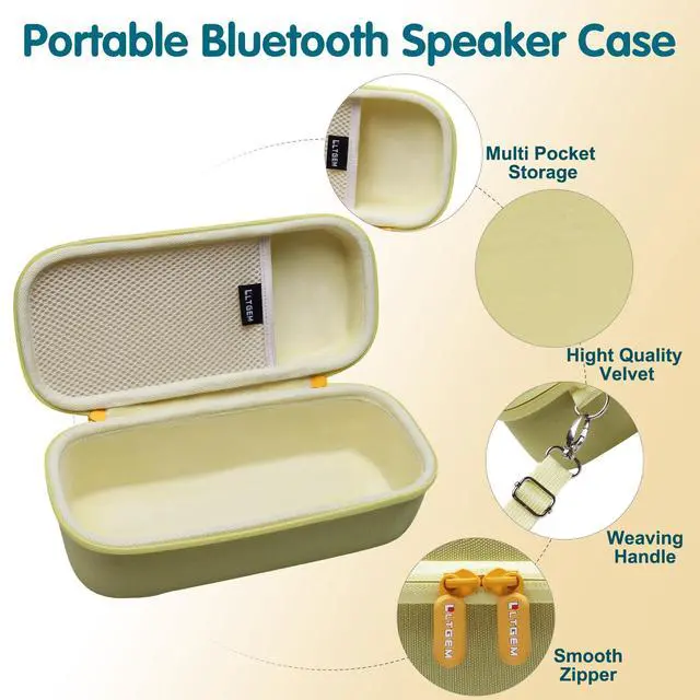 Alt view image 3 of 7 - LTGEM Case for Bose SoundLink Plus Portable Bluetooth Speaker | Hard EVA Shell, Water-Resistant, Shock Protection, Scratch-Resistant Interior, Portable Travel Storage Case Only