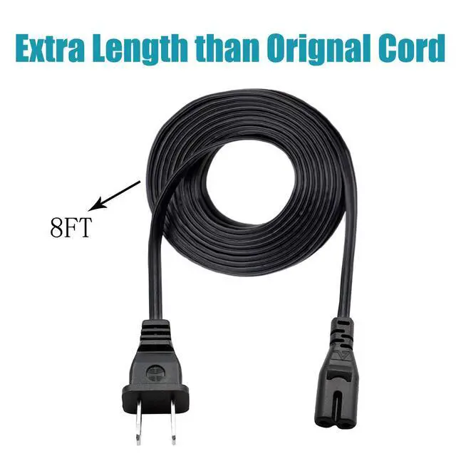 Alt view image 5 of 6 - Power Cord Replacement for Presonus Eris E3.5 Studio Monitor,E4.5 Active Studio Monitor 8ft 2 Prong AC IEC C7 Cable