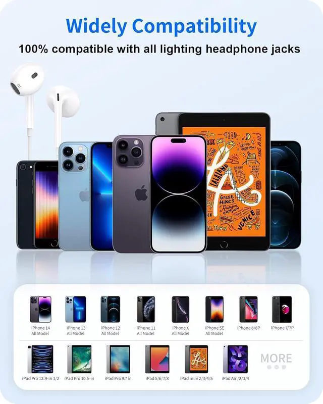 Alt view image 7 of 7 - 2 Packs Wired Earbuds Headphones for iPhone with Built-in Mic & Remote | Plug & Play HiFi Stereo Nosie Reduction Earphone Compatible with iPhone 14/13/12/11/XR/XS/X/8/7/SE Support All iOS System