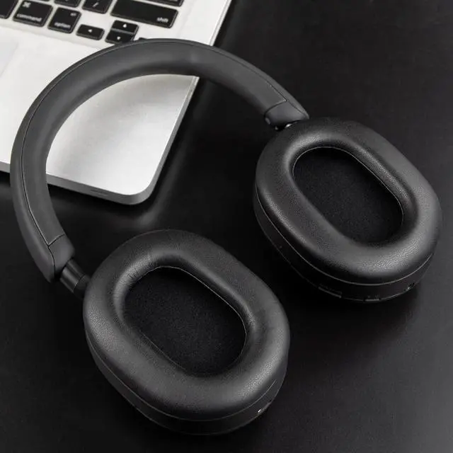 Alt view image 3 of 6 - Replacement Earpads for Sony WH-1000XM5 (WH1000XM5) Noise Canceling Headphones, Ear Pads Cushions with Protein Leather and Noise Isolation Memory Foam, Added Thickness - Black