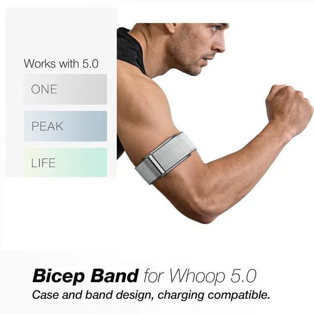 Alt view image 5 of 6 - Nylon Sport Bands Compatible with Whoop 5.0 One/Peak/Life Arm Band | Adjustable, Waterproof, Breathable, Replacement Wristbands Straps Not Compatible with Gen 4