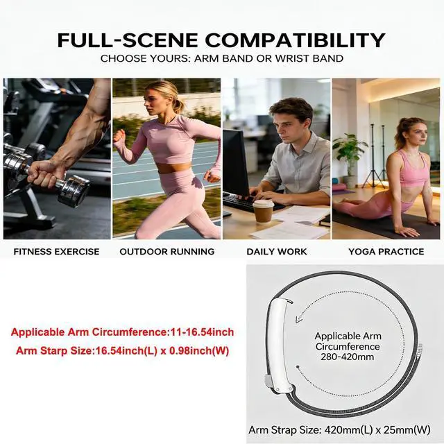 Alt view image 6 of 6 - Nylon Sport Bands Compatible with Whoop 5.0 One/Peak/Life Arm Band | Adjustable, Waterproof, Breathable, Replacement Wristbands Straps Not Compatible with Gen 4