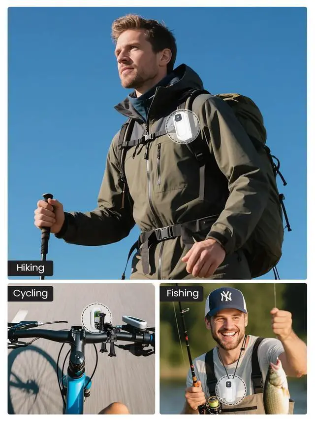 Alt view image 6 of 7 - 2K Wearable Mini Body Camera Thumb POV Loop Recording | Thumb-Sized Action Cam, 1.47" LCD, 64G SD & 1800mAh Charging Case, Outdoor Riding,Helmet Bike Motorcycle White