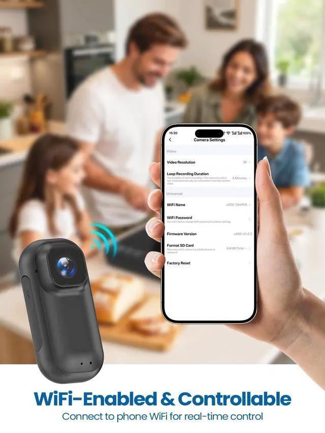 Alt view image 4 of 7 - 2K Wearable Mini Body Camera Thumb POV Loop Recording | Thumb-Sized Action Cam, 1.47" LCD, 64G SD & 1800mAh Charging Case, Outdoor Riding, Helmet Bike Motorcycle Black
