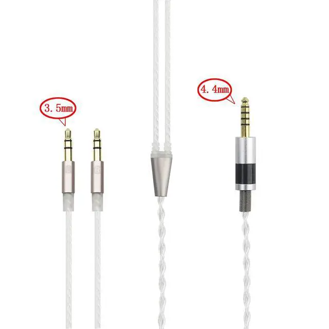 Alt view image 2 of 7 - 4.4mm Balanced Cable Replacement Upgrade Cable 6N OCC Copper Single Crystal Silver Plated Cord Compatible with Hifiman Sundara, Ananda, Arya, HE400SE, HE4XX, HE-400i Headphone (2x3.5mm Version)