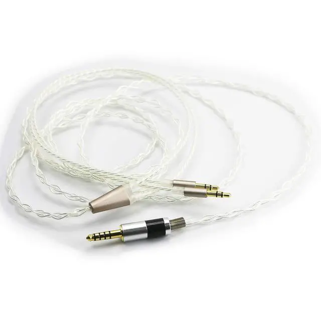 Alt view image 4 of 7 - 4.4mm Balanced Cable Replacement Upgrade Cable 6N OCC Copper Single Crystal Silver Plated Cord Compatible with Hifiman Sundara, Ananda, Arya, HE400SE, HE4XX, HE-400i Headphone (2x3.5mm Version)