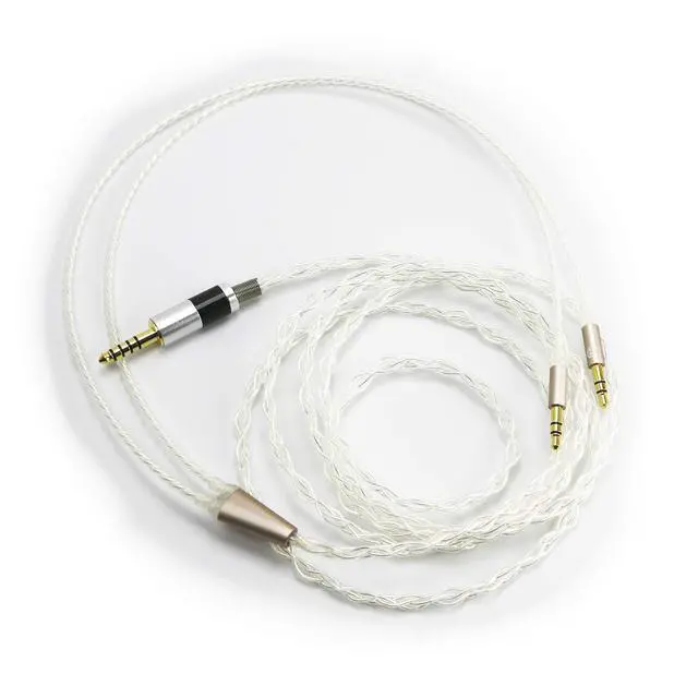 Alt view image 5 of 7 - 4.4mm Balanced Cable Replacement Upgrade Cable 6N OCC Copper Single Crystal Silver Plated Cord Compatible with Hifiman Sundara, Ananda, Arya, HE400SE, HE4XX, HE-400i Headphone (2x3.5mm Version)