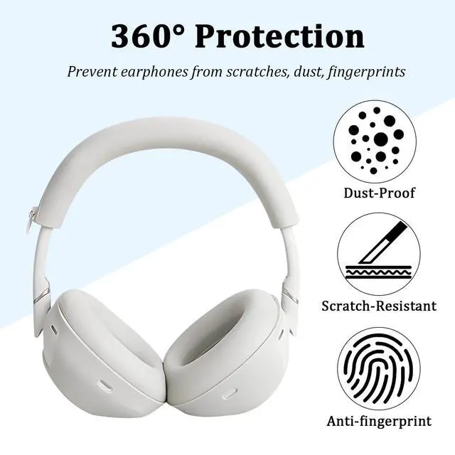 Alt view image 3 of 6 - 3 in 1 WH-1000XM6 Silicone Case Cover Set for Sony WH-1000XM6 Headphone | Anti-Scratch Ear Pad/Shell/Headband Cover,XM6 Soft Silicone Protector Accessorie,Washable Accessories,Platinum Sliver