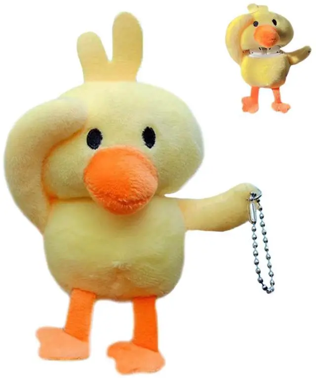 Main image of Fur Case for AirPods 1&2, Unique Cute 3D Cartoon Fluffy Plush Duck Design Funny for AirPods Cover Case with Keychain Protective Case for AirPods 1&2 Duck Orange