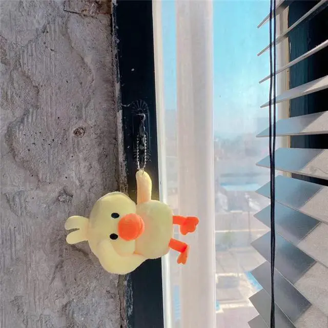 Alt view image 3 of 7 - Fur Case for AirPods 1&2, Unique Cute 3D Cartoon Fluffy Plush Duck Design Funny for AirPods Cover Case with Keychain Protective Case for AirPods 1&2 Duck Orange
