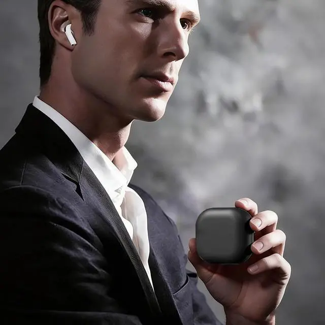 Alt view image 7 of 7 - Leather Case for Samsung Galaxy Buds4 (2026), Made of Full Grain Leather, Wireless Charging, Protective Hard Cover, Headphone Accessories, for Men Women, Black