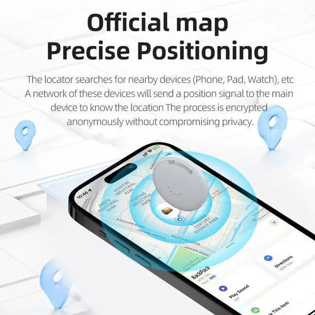 Alt view image 3 of 7 - Google Find Hub Tracker for Android, Global GPS Locator with UWB Radar, Air Tags-4 Pack, 2-Year Battery, IP65 Waterproof - Find Keys/Wallets Effortlessly (Android)