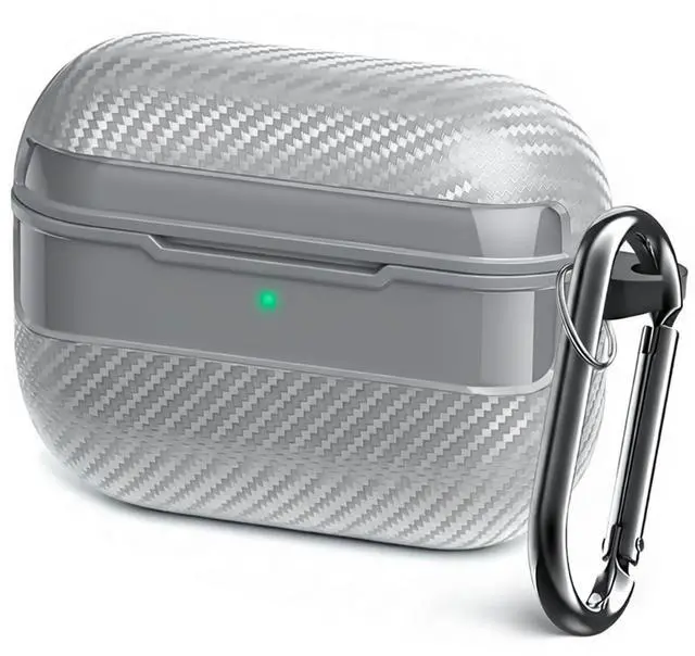 Main image of Carbon Fiber Texture Design Protective Cover for AirPods Pro 3 Case, Shockproof Hard Shell for AirPod Pro 3 Case, Stylish and Durable Cover for Men/Wome,Gray(USB-C Cable)