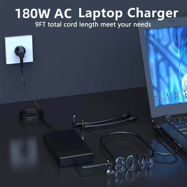 Alt view image 6 of 7 - 180W 240W Laptop Charger 4.5x3.0mm Compatible with MSI Thin | Fit for MSI Katana 15 HX GF75 GF65 GF63 GF75 Cyboyg 15 17 Thin GS66 Stealth Sword 15 17 17HX Gaming 15.6" Crosshair