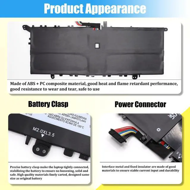 Alt view image 6 of 7 - L23M4PF2 Battery Replacement for Lenovo Yoga Slim 7 14Q8X9 | Laptop Battery L23C4PF2 SB11N42052 5B11N42051 SB11N42050 5B11N42049, 70Wh