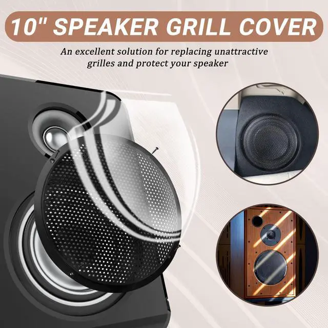 Alt view image 2 of 5 - 10'' Speaker Grill Cover 10 Inch Plastic Speaker Subwoofer Grill Cover for Car Speakers, Home Speakers