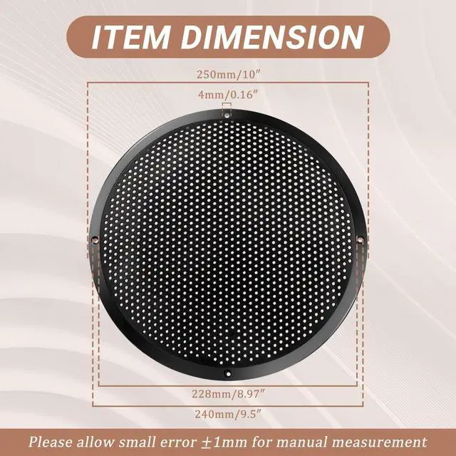 Alt view image 5 of 5 - 10'' Speaker Grill Cover 10 Inch Plastic Speaker Subwoofer Grill Cover for Car Speakers, Home Speakers