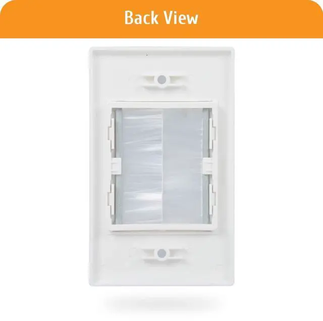 Alt view image 6 of 7 - Single Gang Wall Plate with Low Voltage Mounting Bracket, Bruh Wall Plate Cable Pass Through for HDMI, Coaxial, Ethernet, Speaker Cables and Wires, White, 12 Pack
